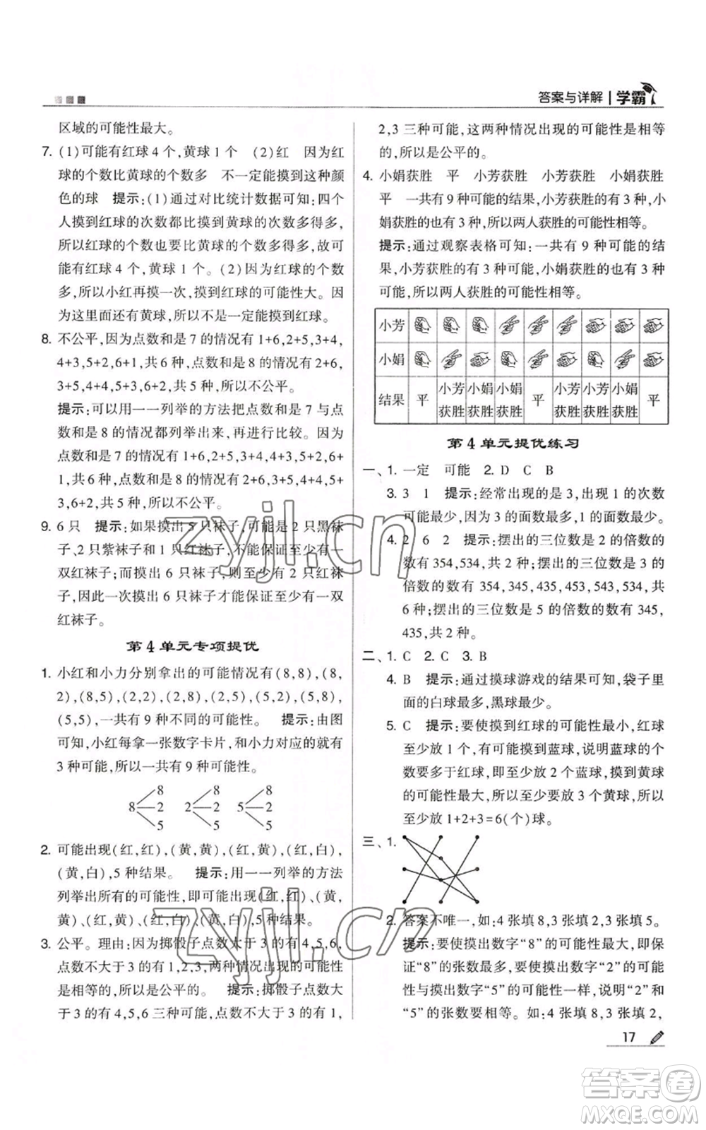 甘肅少年兒童出版社2022經(jīng)綸學(xué)典學(xué)霸五年級上冊數(shù)學(xué)人教版參考答案