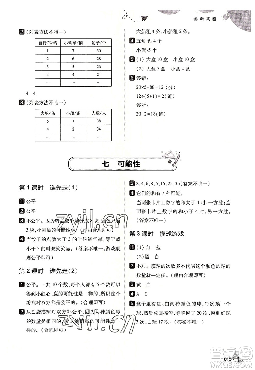 東北師范大學(xué)出版社2022北大綠卡五年級數(shù)學(xué)上冊北師大版答案