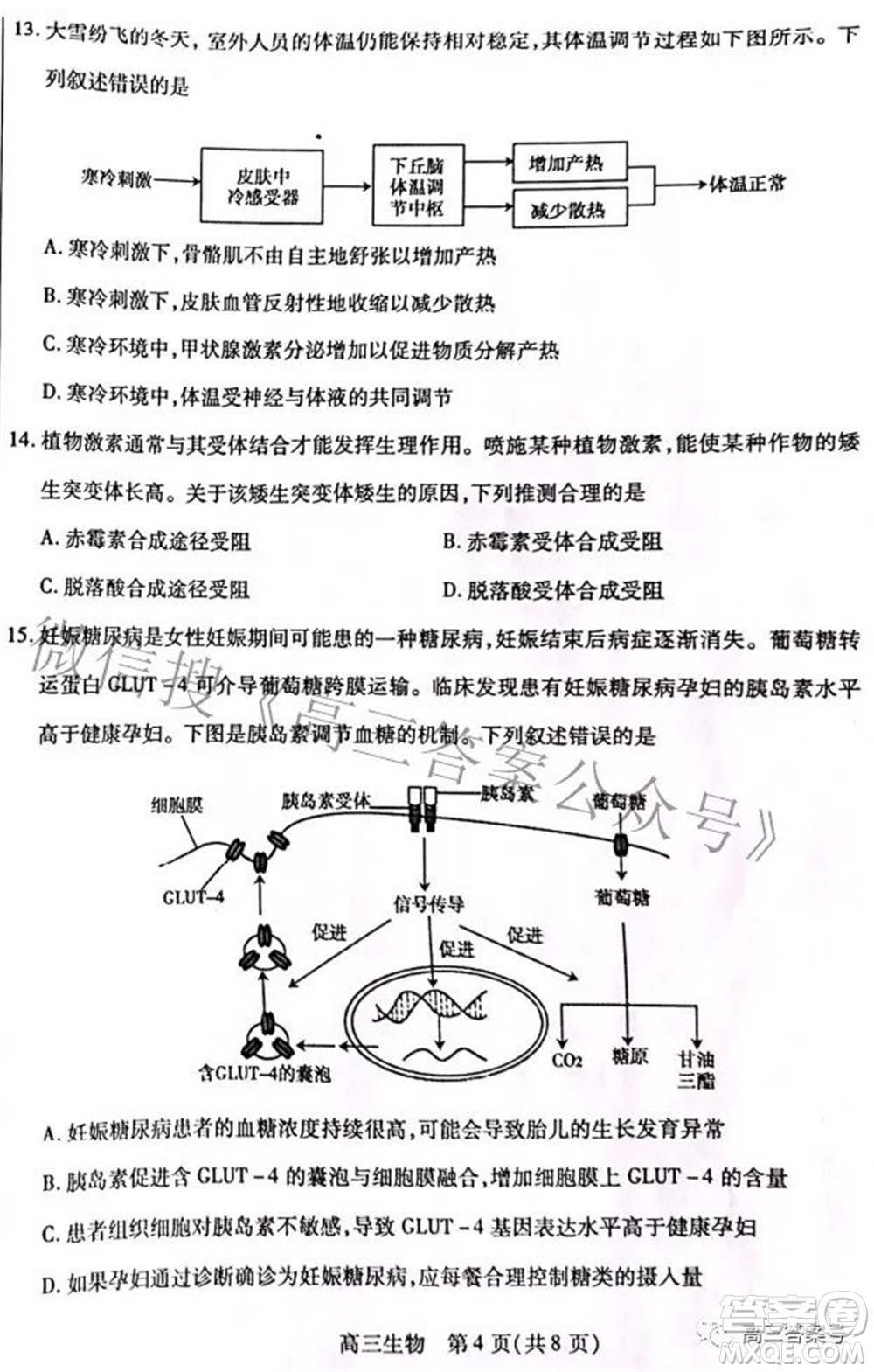 包頭市2022-2023學年度第一學期高三年級調(diào)研考試生物試題及答案