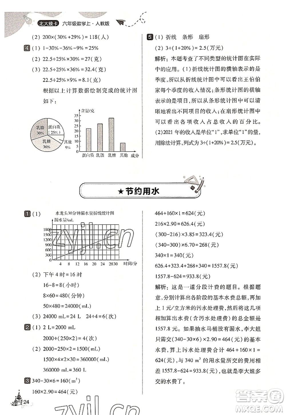 東北師范大學(xué)出版社2022北大綠卡六年級數(shù)學(xué)上冊人教版答案