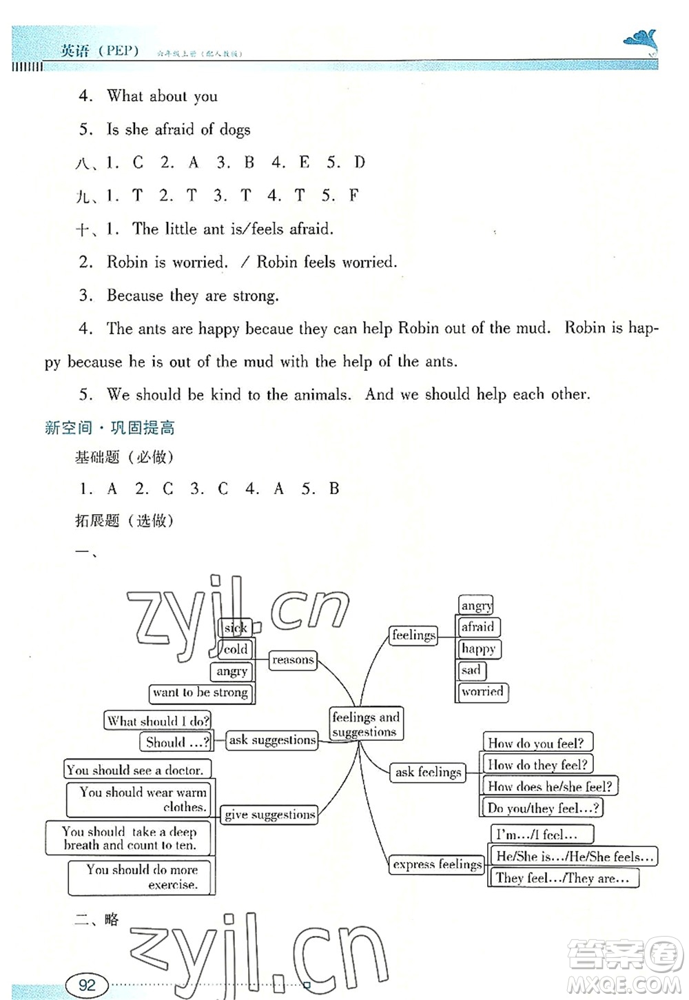 廣東教育出版社2022南方新課堂金牌學(xué)案六年級(jí)英語(yǔ)上冊(cè)人教版答案