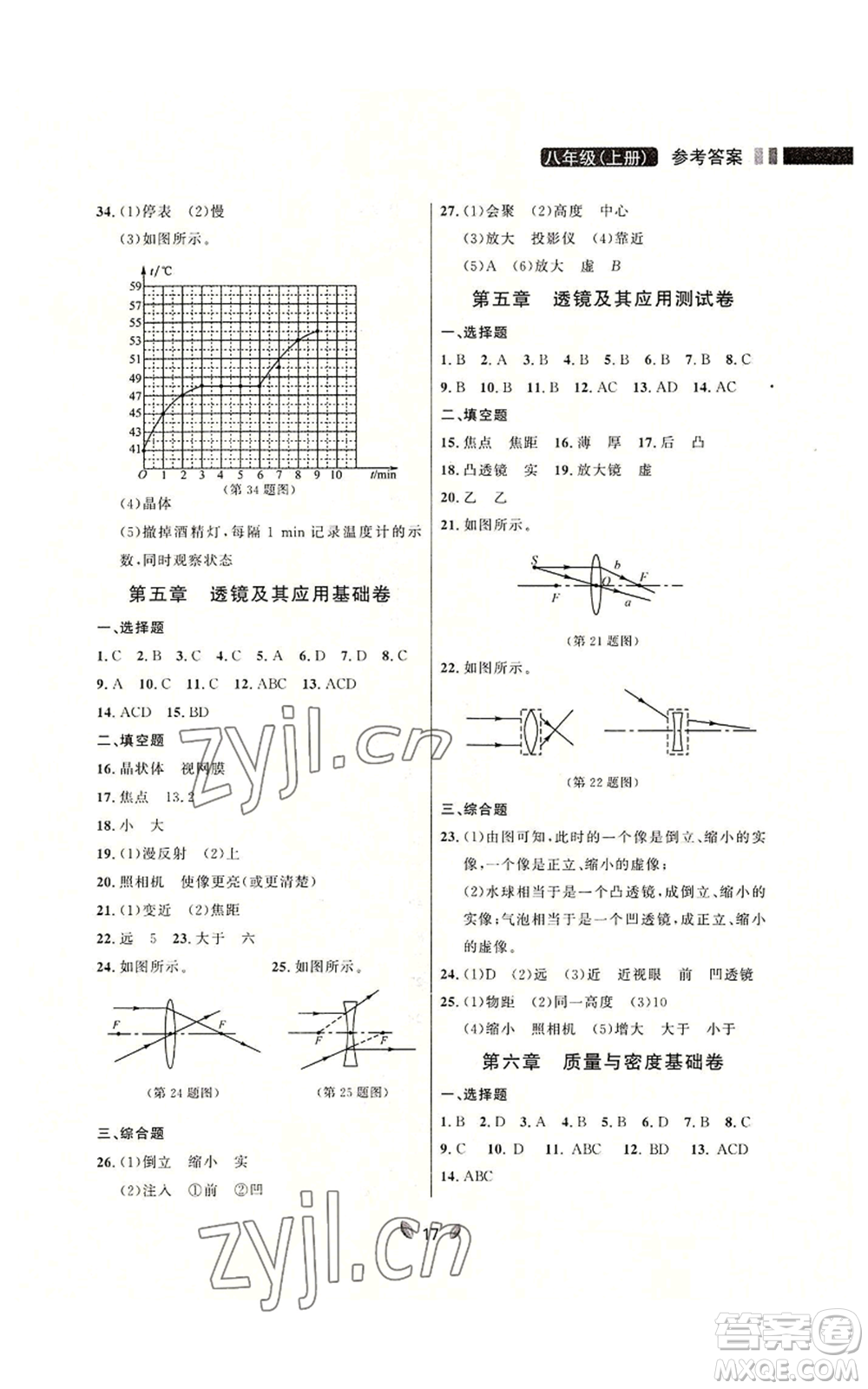 延邊大學(xué)出版社2022點(diǎn)石成金金牌奪冠八年級(jí)上冊(cè)物理人教版參考答案