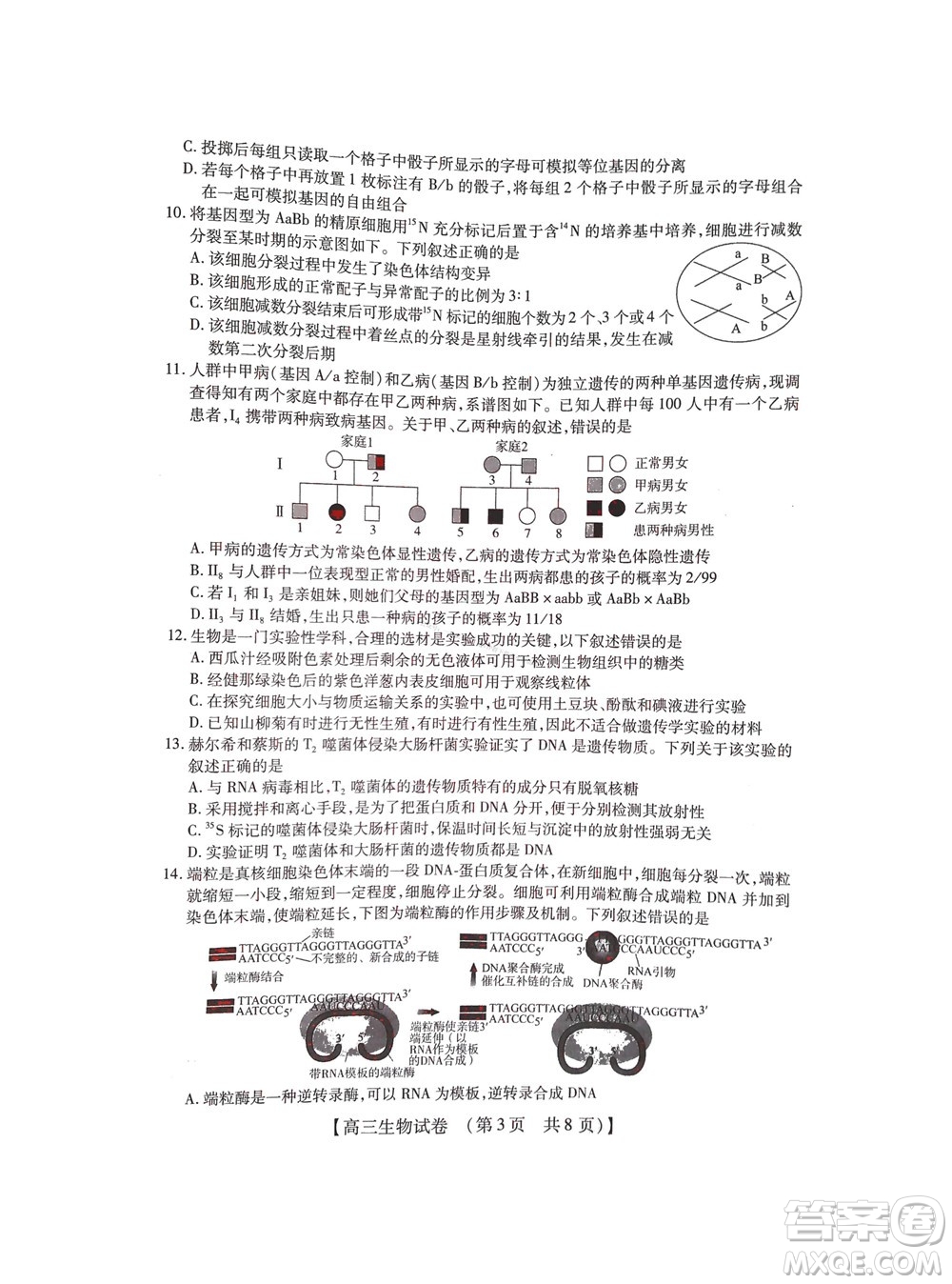 河南省六市2022-2023學(xué)年高三年級(jí)TOP二十名校九月摸底考試高三生物試卷及答案