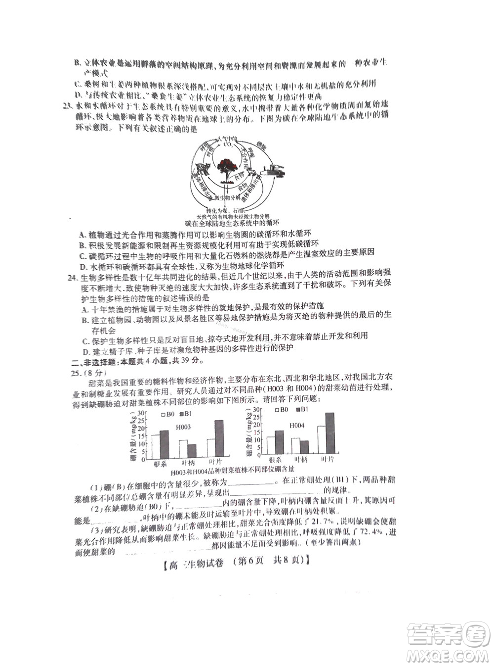 河南省六市2022-2023學(xué)年高三年級(jí)TOP二十名校九月摸底考試高三生物試卷及答案