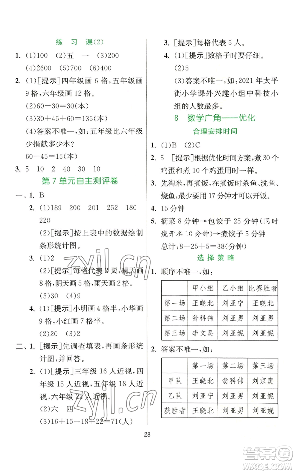 江蘇人民出版社2022秋季實驗班提優(yōu)訓(xùn)練四年級上冊數(shù)學(xué)人教版參考答案