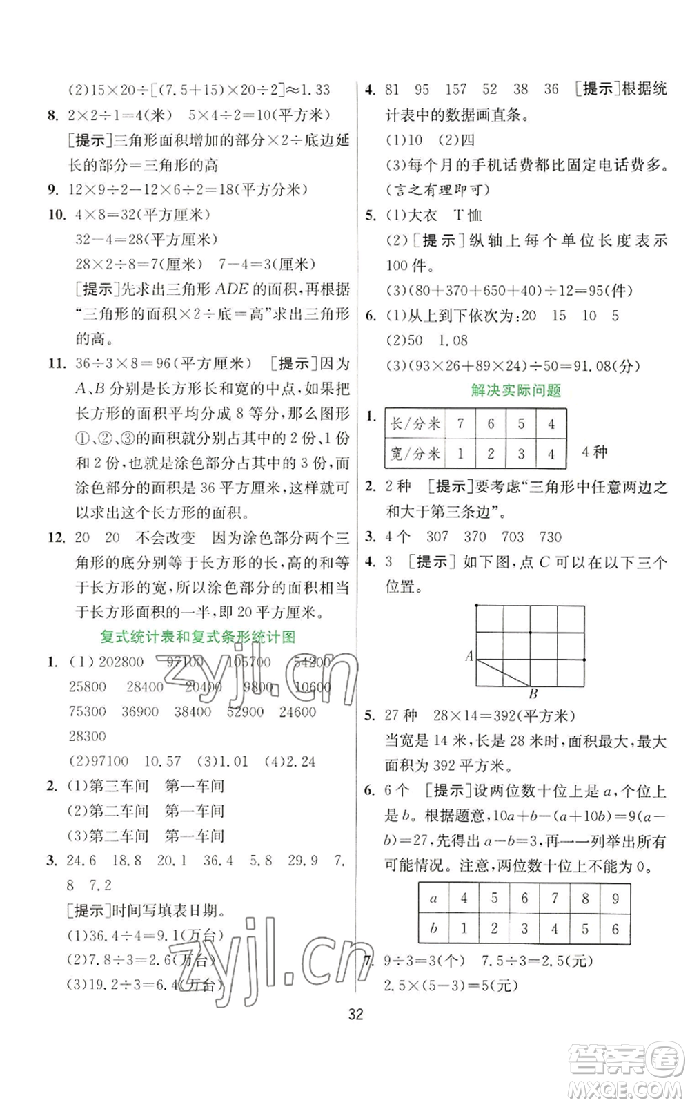 江蘇人民出版社2022秋季實(shí)驗(yàn)班提優(yōu)訓(xùn)練五年級(jí)上冊(cè)數(shù)學(xué)蘇教版參考答案