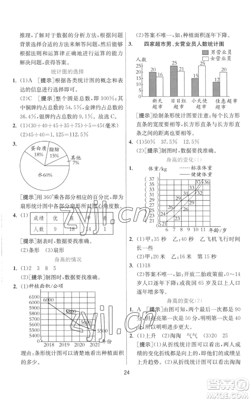 江蘇人民出版社2022秋季實驗班提優(yōu)訓練六年級上冊數學北師大版參考答案