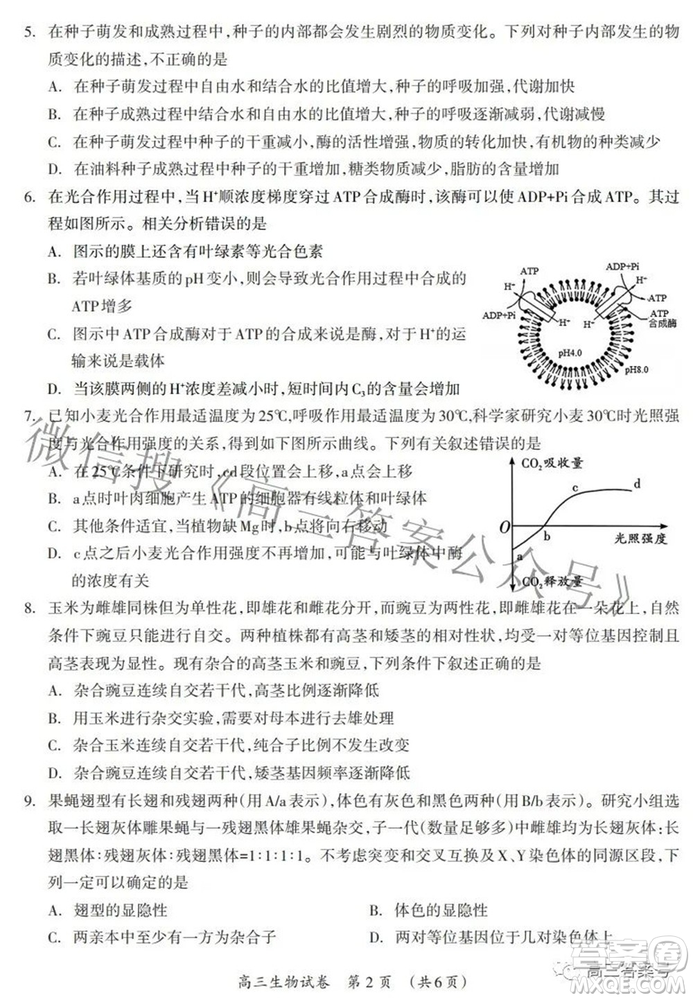 廣西2022年9月聯(lián)盟校入學(xué)統(tǒng)一檢測(cè)卷高三生物試題及答案