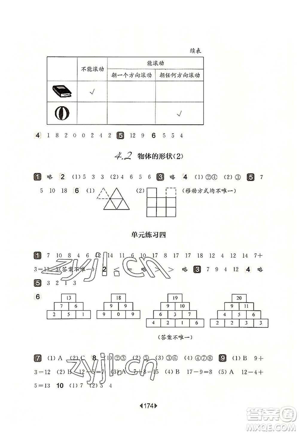 華東師范大學(xué)出版社2022一課一練一年級(jí)數(shù)學(xué)第一學(xué)期華東師大版上海專(zhuān)用答案