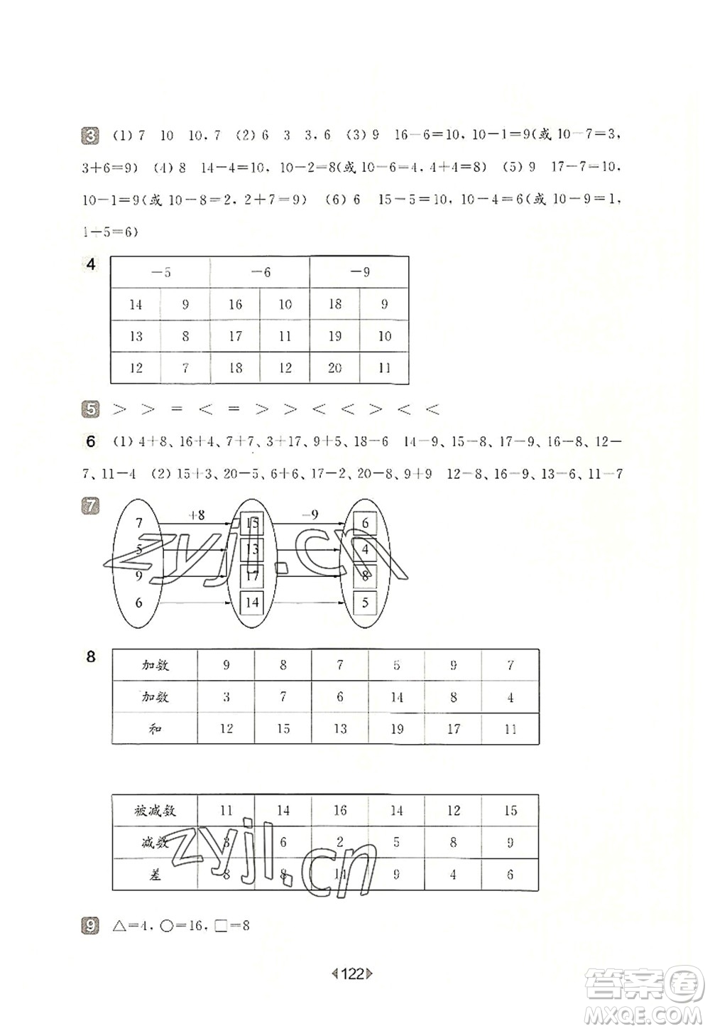 華東師范大學(xué)出版社2022一課一練一年級數(shù)學(xué)第一學(xué)期增強版華東師大版上海專用答案