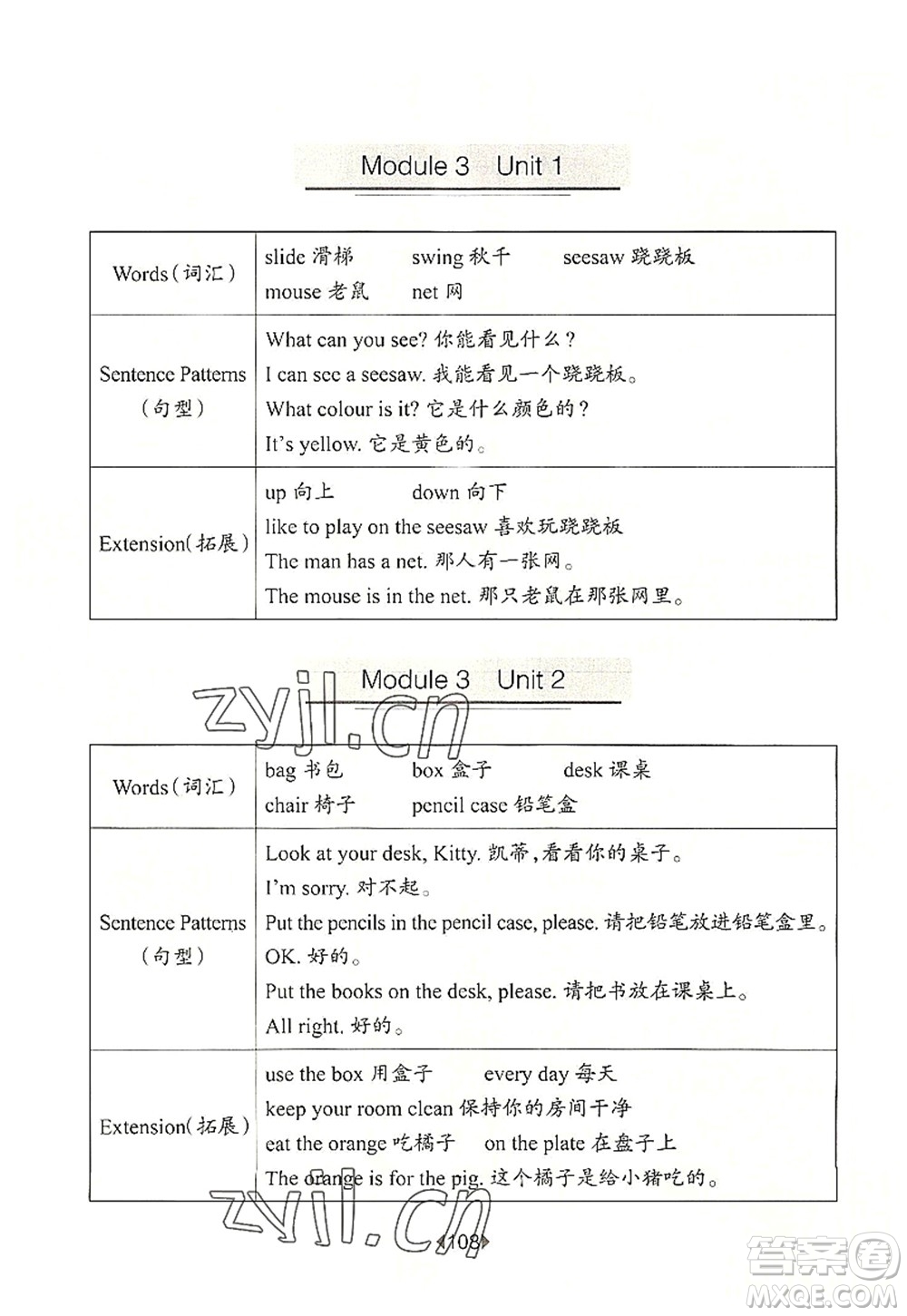 華東師范大學(xué)出版社2022一課一練二年級(jí)英語第一學(xué)期N版華東師大版上海專用答案