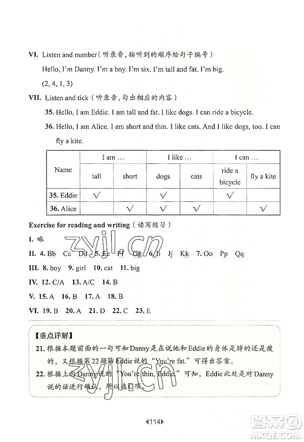 華東師范大學(xué)出版社2022一課一練二年級(jí)英語第一學(xué)期N版華東師大版上海專用答案