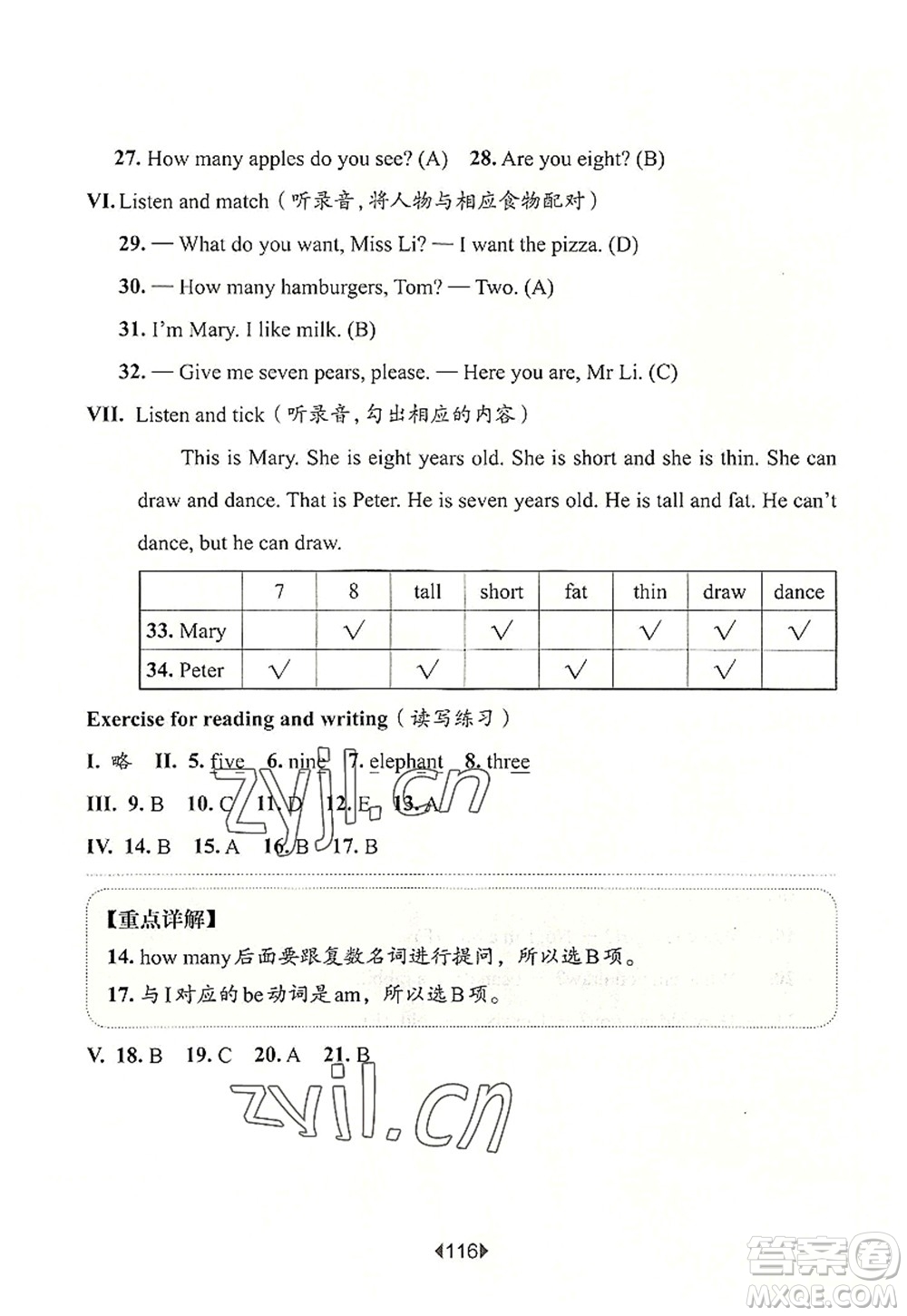 華東師范大學(xué)出版社2022一課一練二年級(jí)英語第一學(xué)期N版華東師大版上海專用答案