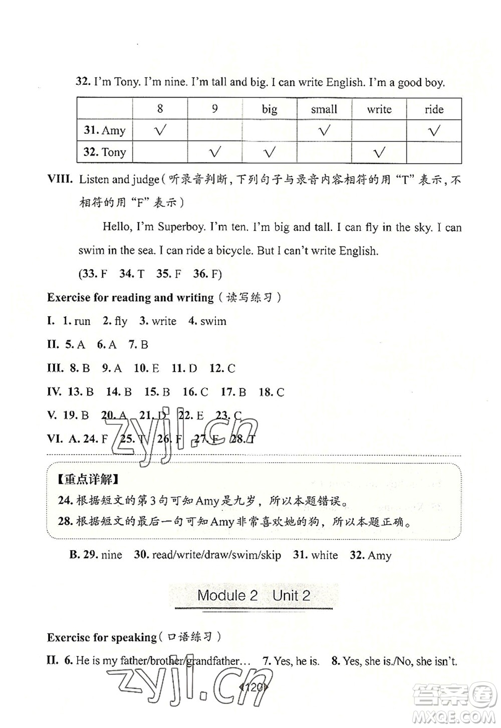 華東師范大學(xué)出版社2022一課一練二年級(jí)英語第一學(xué)期N版華東師大版上海專用答案