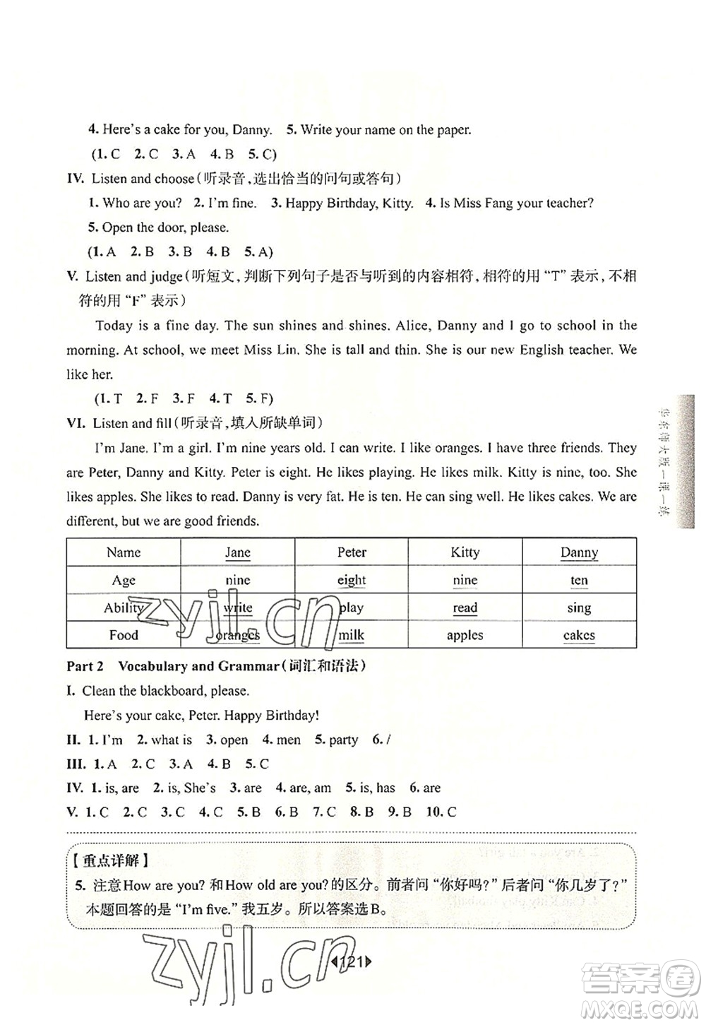 華東師范大學(xué)出版社2022一課一練三年級英語第一學(xué)期N版增強(qiáng)版華東師大版上海專用答案