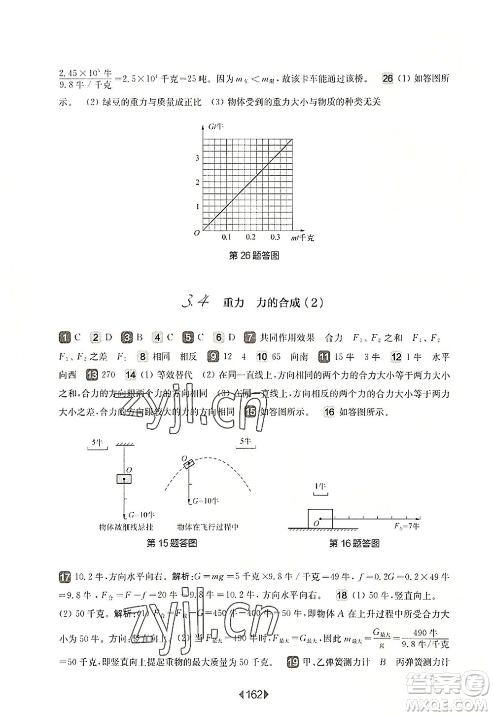 華東師范大學(xué)出版社2022一課一練八年級(jí)物理第一學(xué)期華東師大版上海專(zhuān)用答案