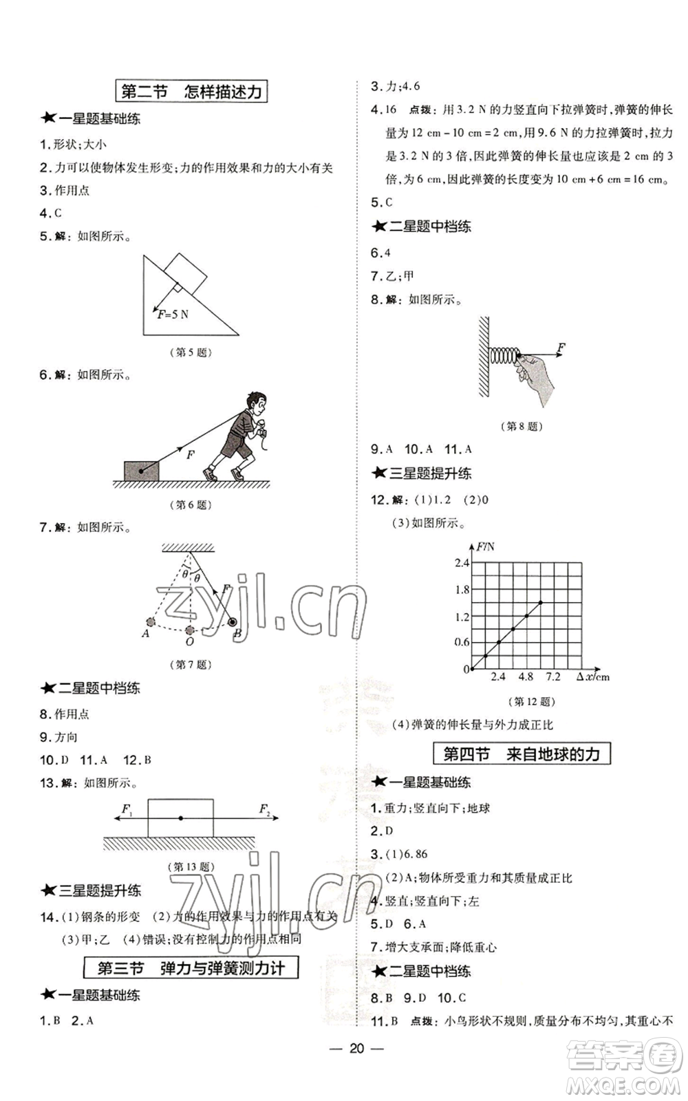 安徽教育出版社2022秋季點撥訓(xùn)練八年級上冊物理滬科版安徽專版參考答案