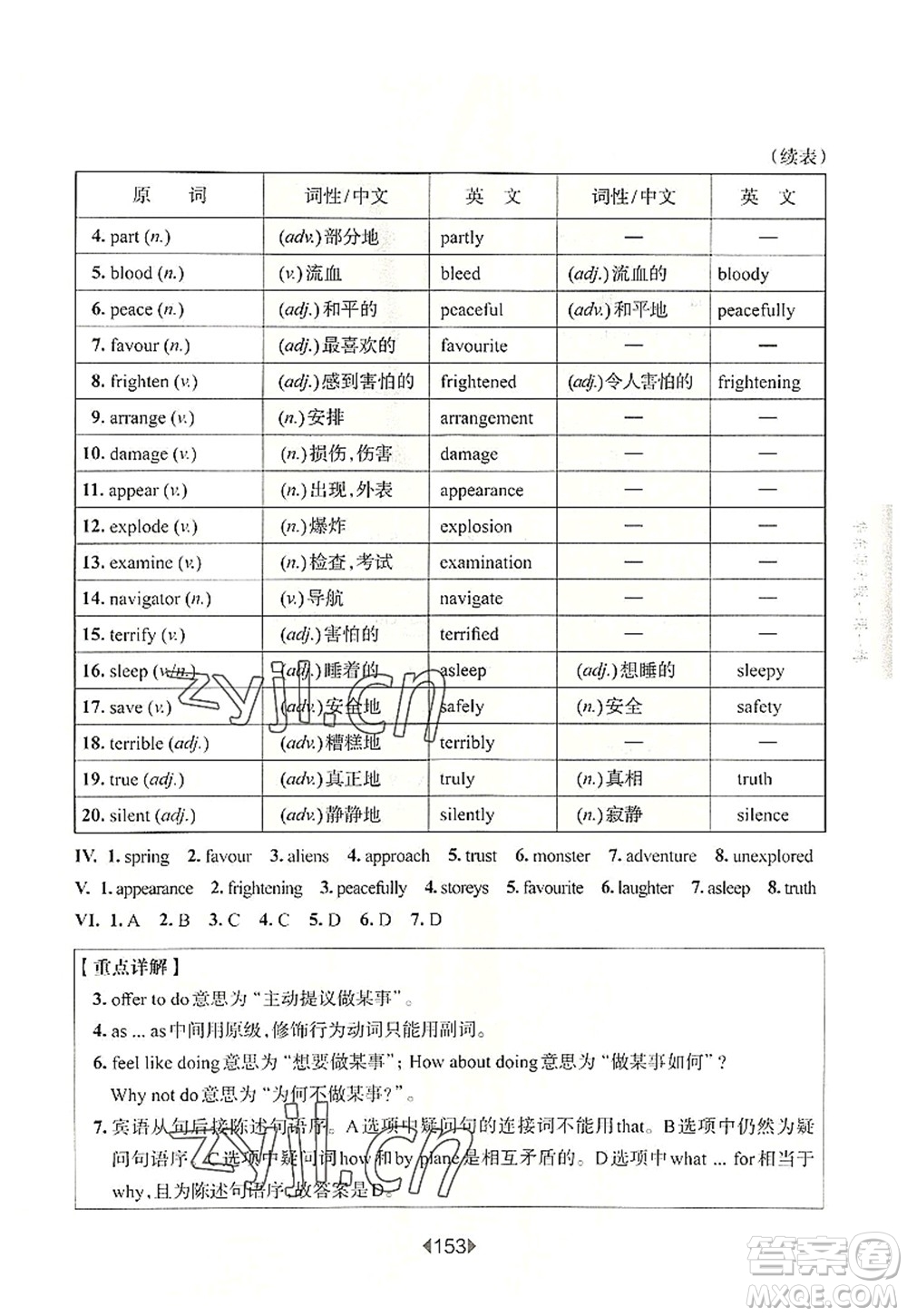 華東師范大學出版社2022一課一練八年級英語第一學期N版增強版華東師大版上海專用答案