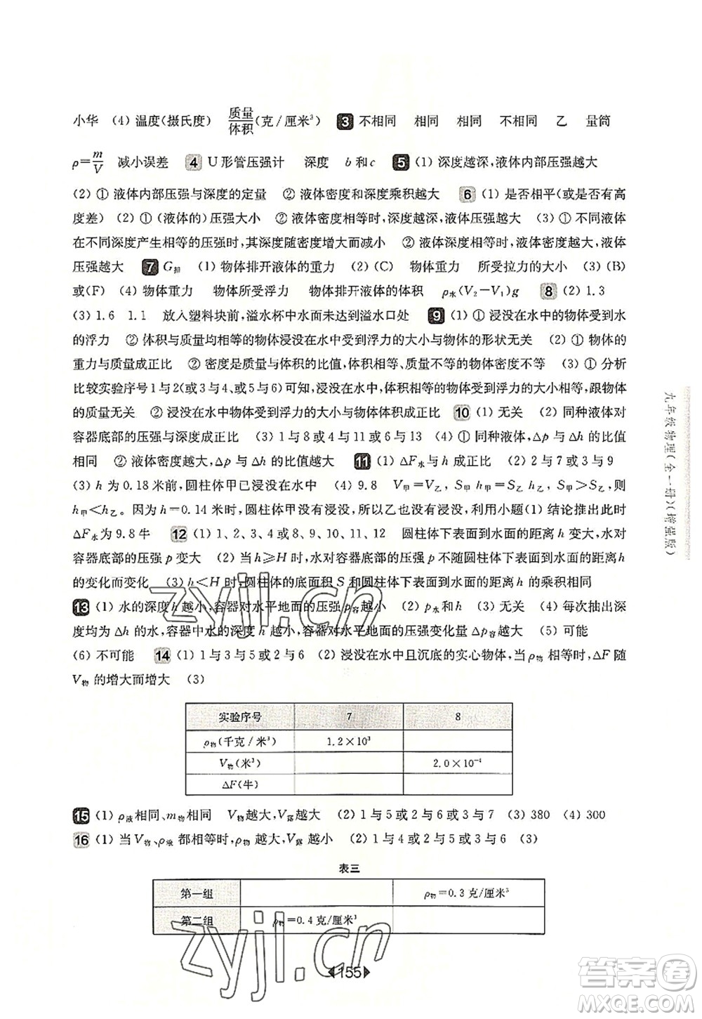 華東師范大學(xué)出版社2022一課一練九年級(jí)物理全一冊(cè)增強(qiáng)版華東師大版上海專用答案