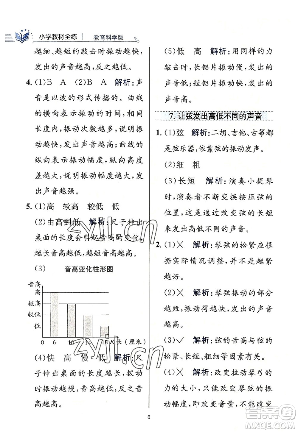 陜西人民教育出版社2022小學教材全練四年級科學上冊教育科學版答案