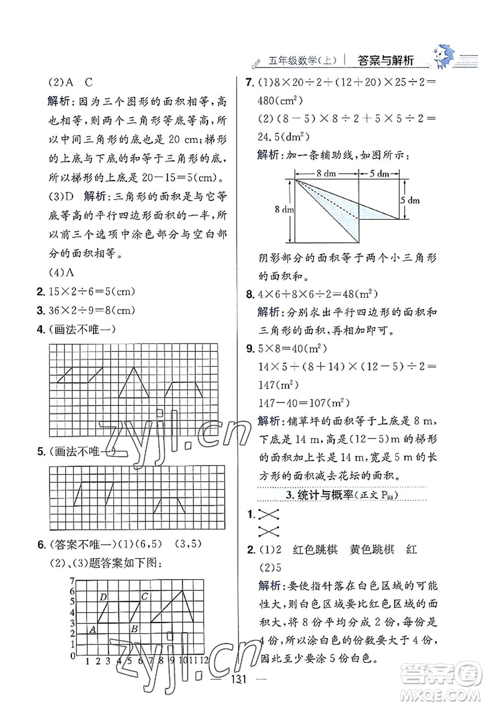 陜西人民教育出版社2022小學教材全練五年級數(shù)學上冊RJ人教版答案