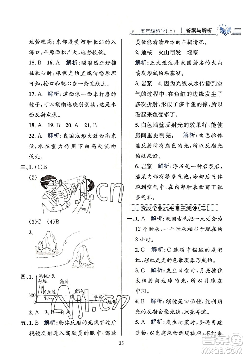 陜西人民教育出版社2022小學(xué)教材全練五年級(jí)科學(xué)上冊(cè)教育科學(xué)版答案