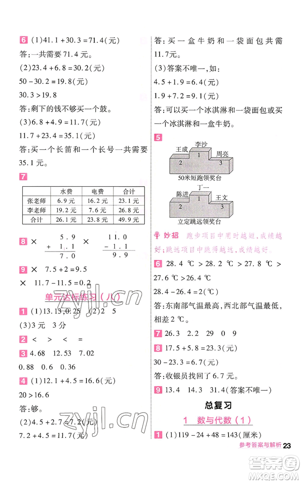 南京師范大學(xué)出版社2022秋季一遍過三年級(jí)上冊數(shù)學(xué)北師大版參考答案