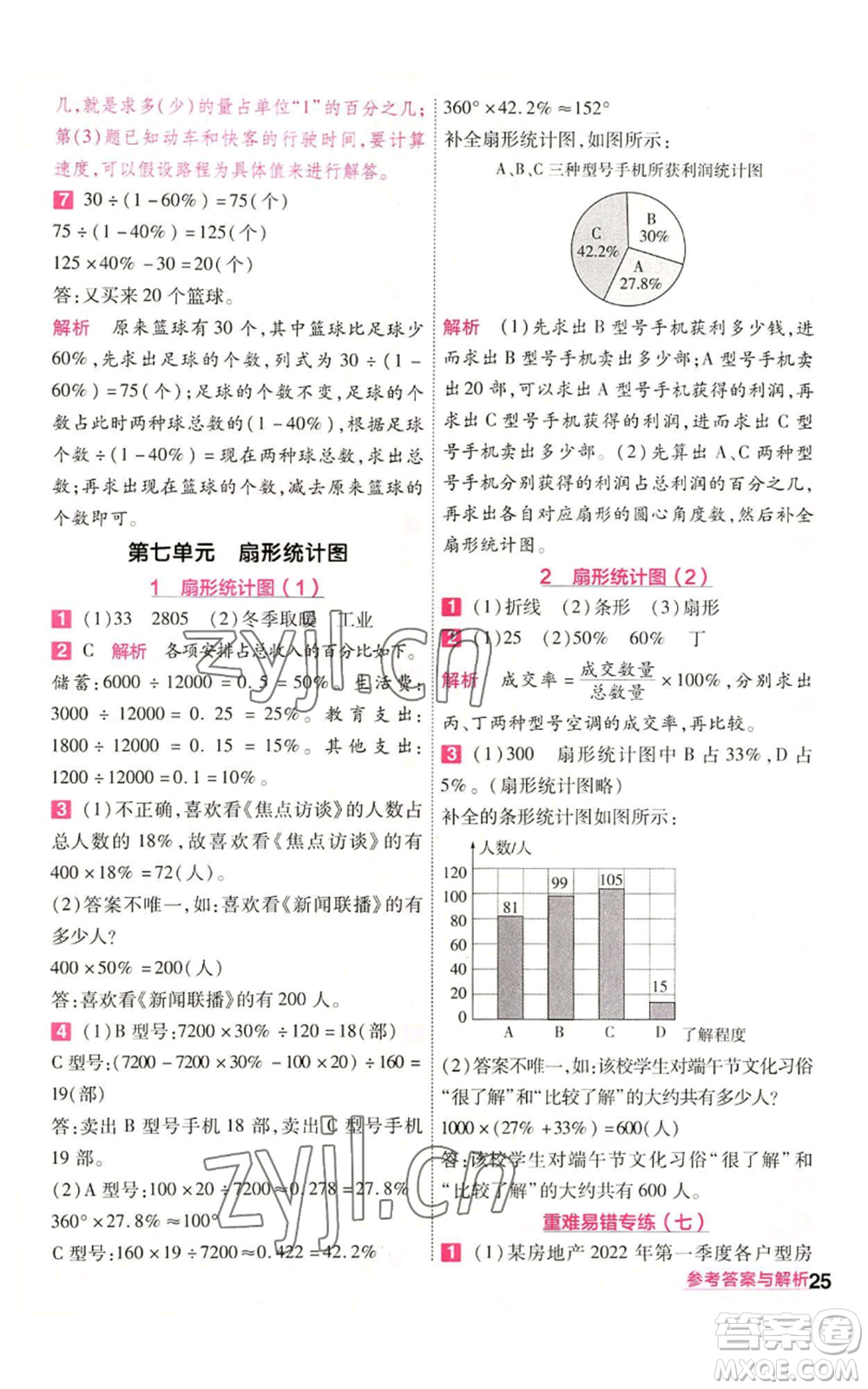 南京師范大學(xué)出版社2022秋季一遍過六年級(jí)上冊(cè)數(shù)學(xué)人教版參考答案