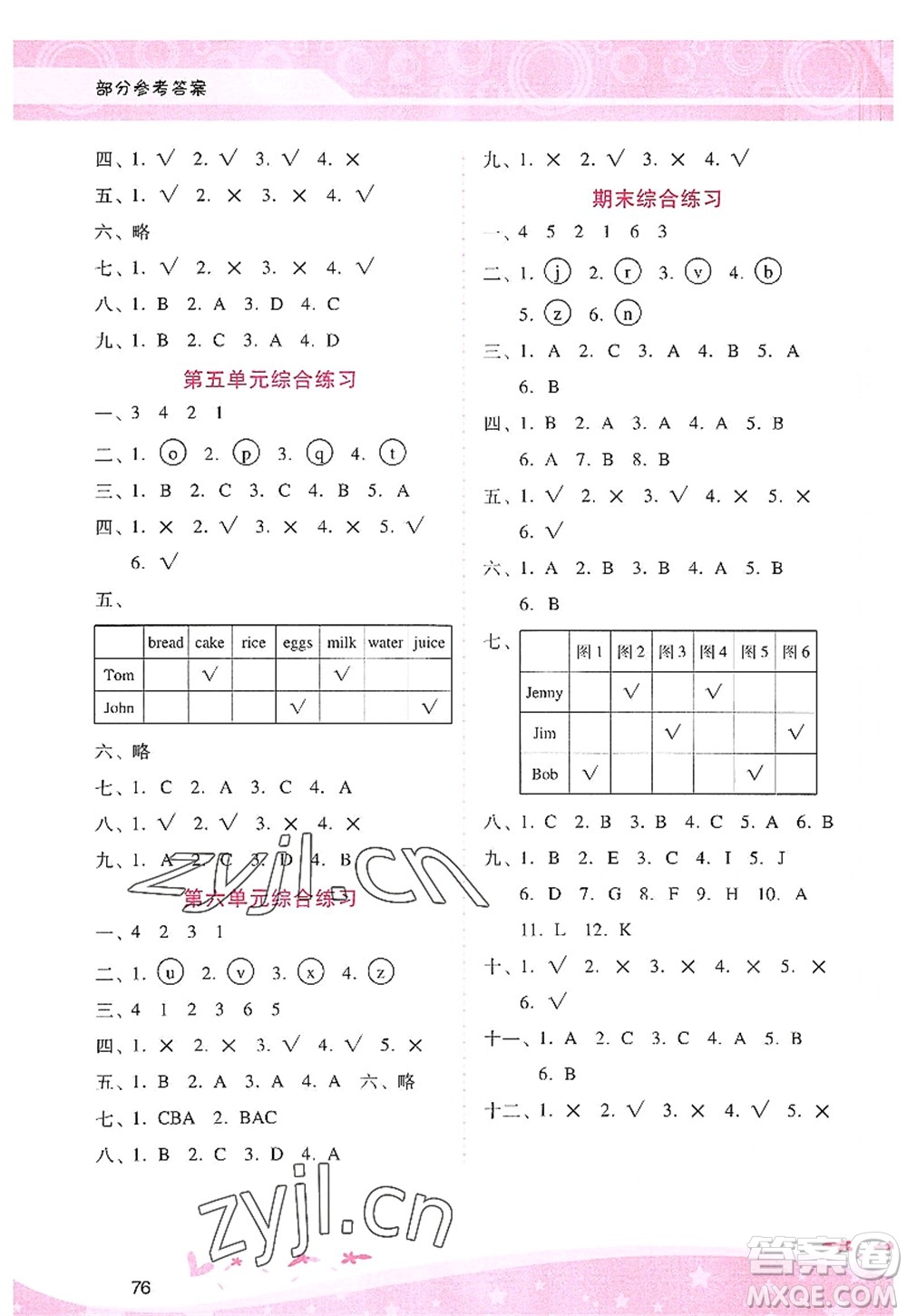 廣西師范大學(xué)出版社2022新課程學(xué)習(xí)輔導(dǎo)三年級英語上冊人教版答案