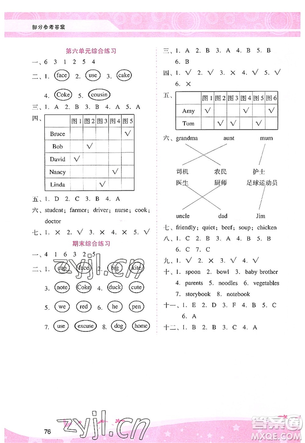 廣西師范大學(xué)出版社2022新課程學(xué)習(xí)輔導(dǎo)四年級(jí)英語(yǔ)上冊(cè)人教版答案