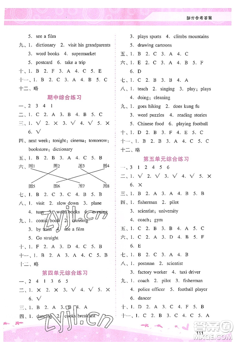 廣西師范大學(xué)出版社2022新課程學(xué)習(xí)輔導(dǎo)六年級英語上冊人教版答案