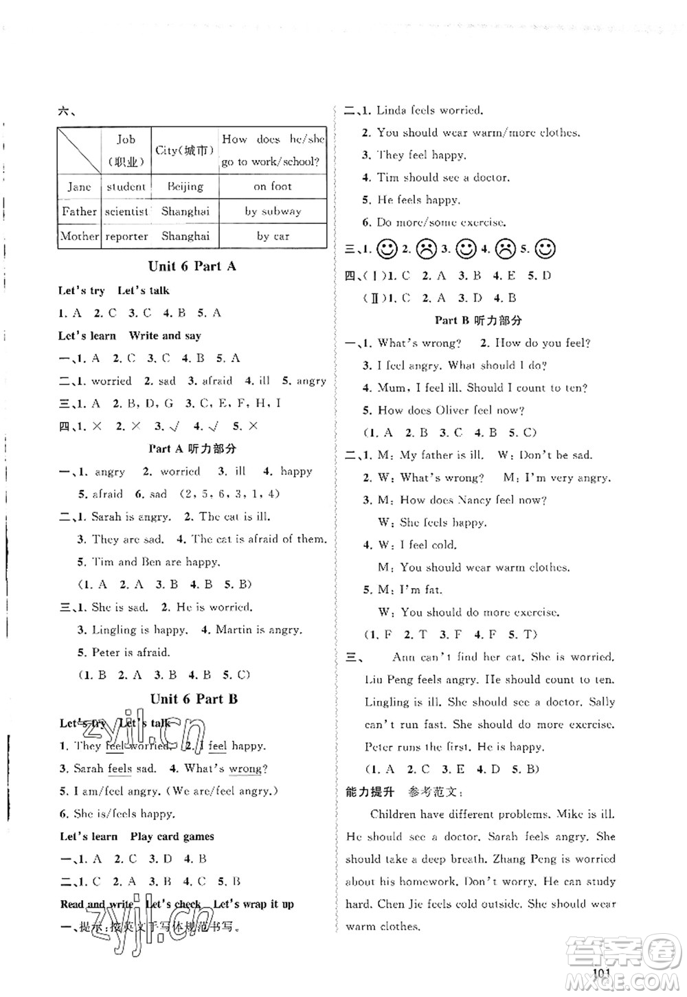 廣西師范大學(xué)出版社2022新課程學(xué)習(xí)與測(cè)評(píng)同步學(xué)習(xí)六年級(jí)英語上冊(cè)人教版答案