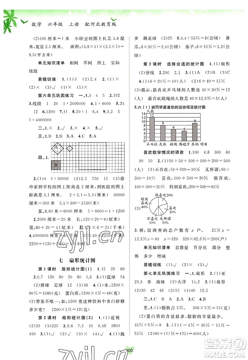 廣西師范大學(xué)出版社2022新課程學(xué)習(xí)與測(cè)評(píng)同步學(xué)習(xí)六年級(jí)數(shù)學(xué)上冊(cè)河北教育版答案