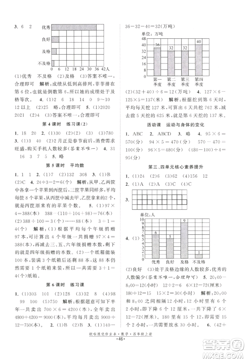 江蘇鳳凰美術(shù)出版社2022歐啦提優(yōu)作業(yè)本四年級(jí)上冊(cè)數(shù)學(xué)蘇教版參考答案