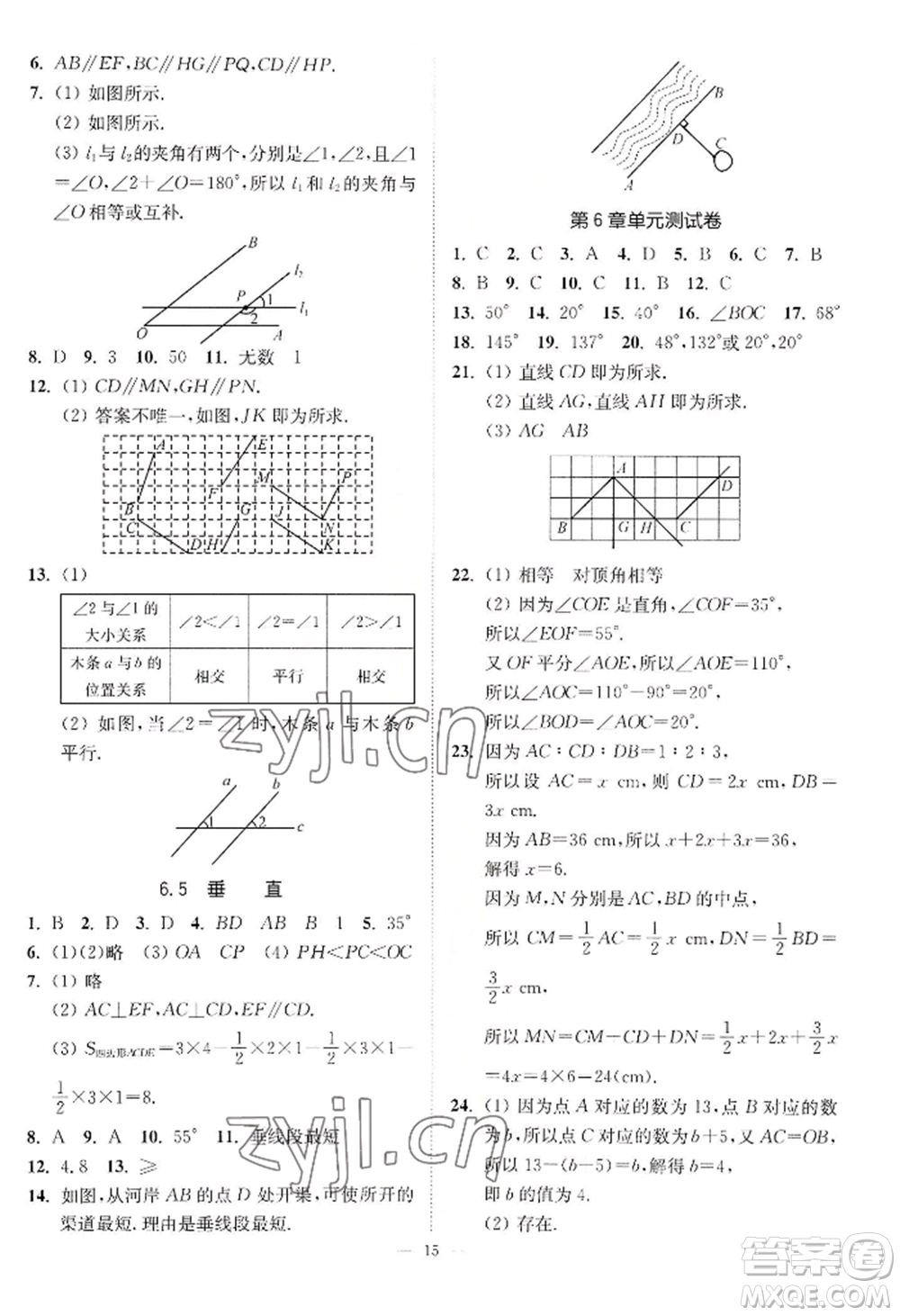 江蘇鳳凰美術(shù)出版社2022南通小題課時提優(yōu)作業(yè)本七年級上冊數(shù)學(xué)江蘇版參考答案