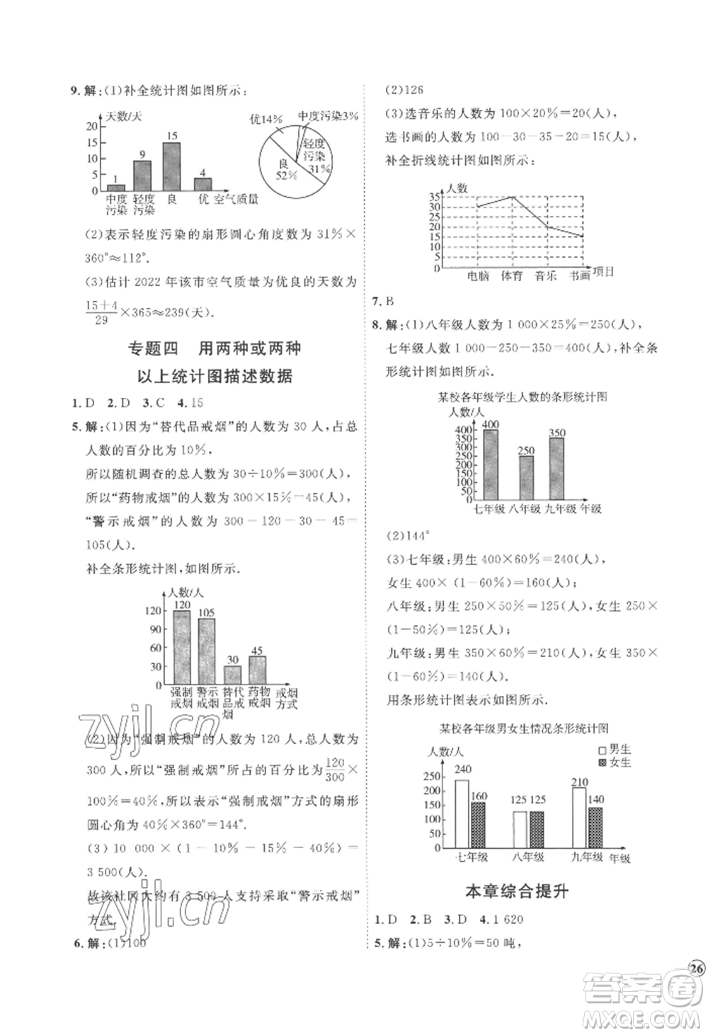 延邊教育出版社2022秋季優(yōu)+學(xué)案課時(shí)通七年級上冊數(shù)學(xué)青島版濰坊專版參考答案