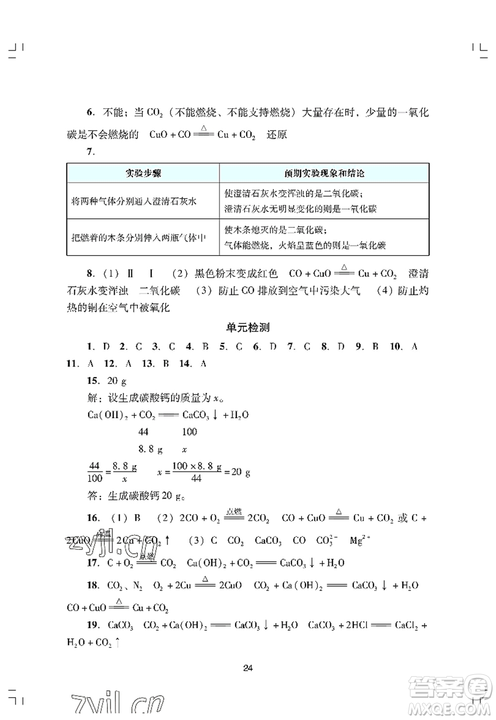 廣州出版社2022陽光學(xué)業(yè)評價九年級化學(xué)上冊人教版答案