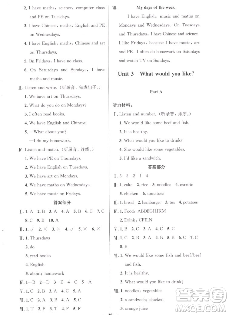 人民教育出版社2022秋小學同步測控優(yōu)化設計英語五年級上冊廣東專版答案