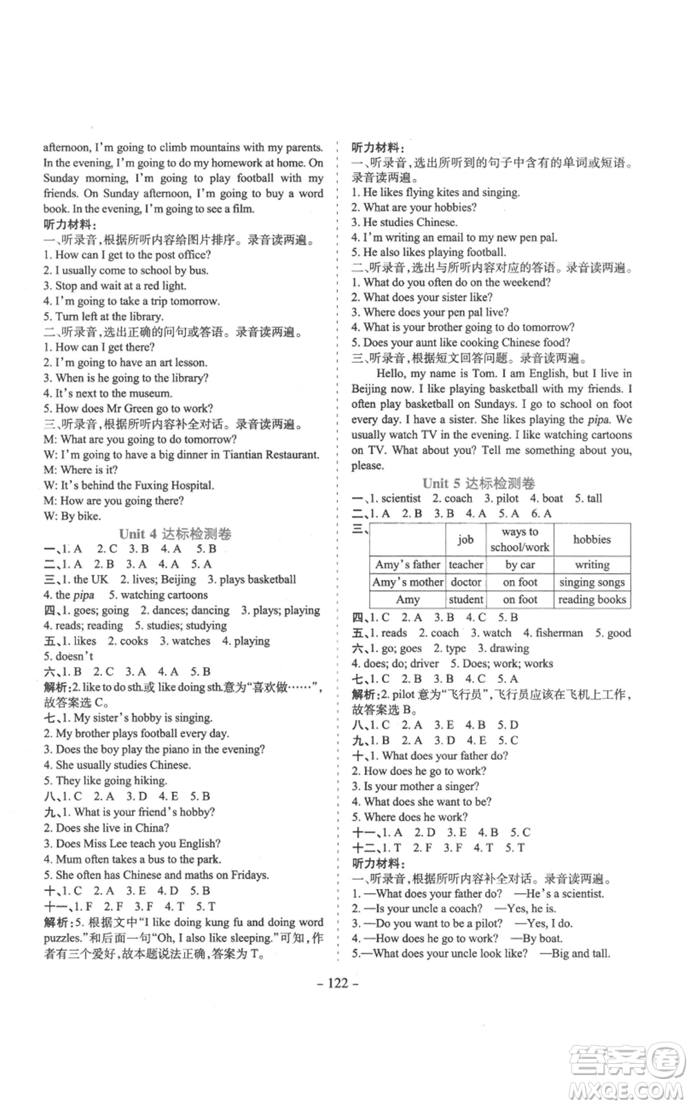 沈陽出版社2022學(xué)霸訓(xùn)練六年級上冊英語人教版參考答案