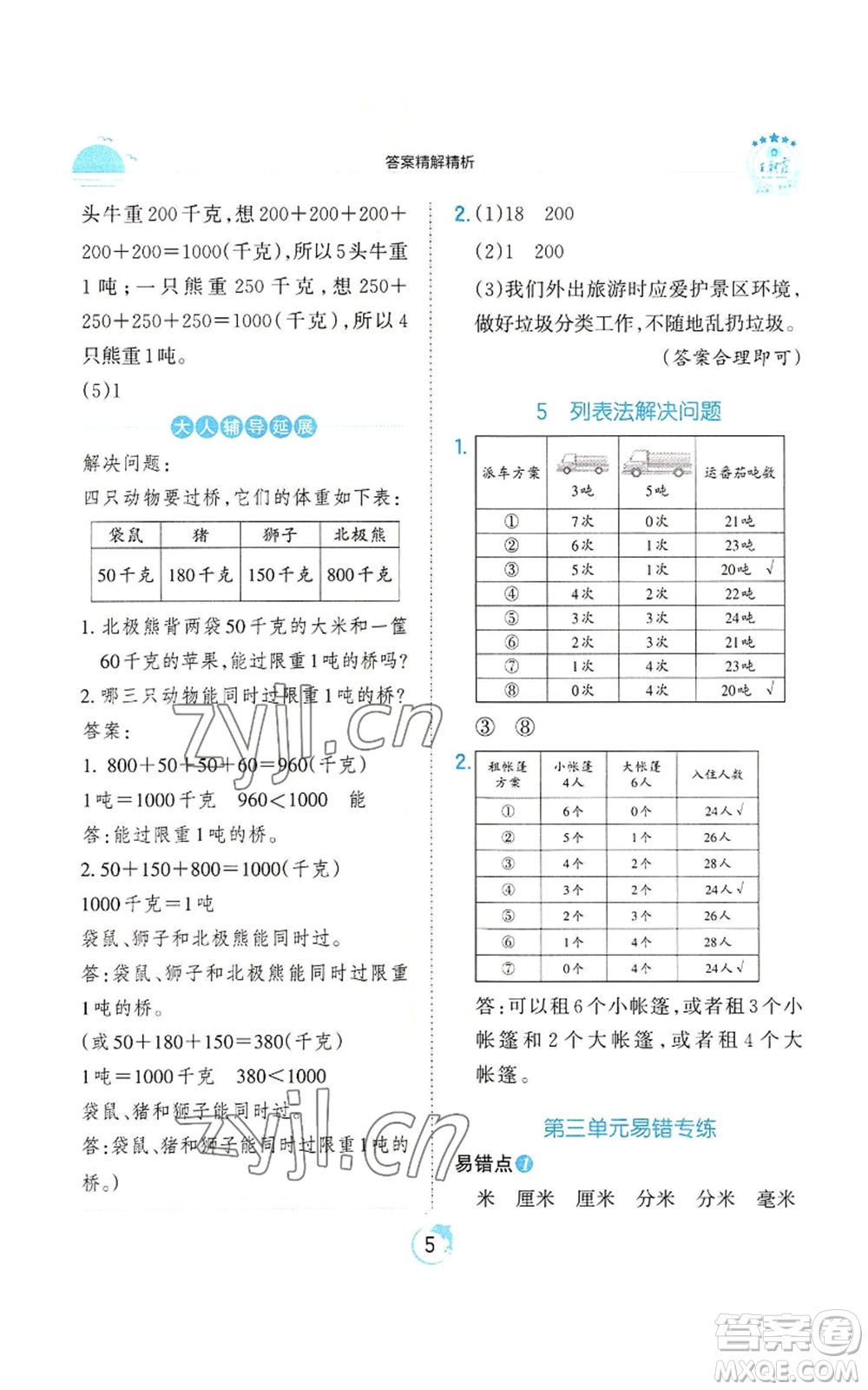 江西人民出版社2022王朝霞德才兼?zhèn)渥鳂I(yè)創(chuàng)新設計三年級上冊數(shù)學人教版參考答案