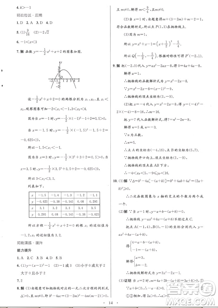 人民教育出版社2022秋初中同步測控優(yōu)化設(shè)計數(shù)學(xué)九年級上冊精編版答案