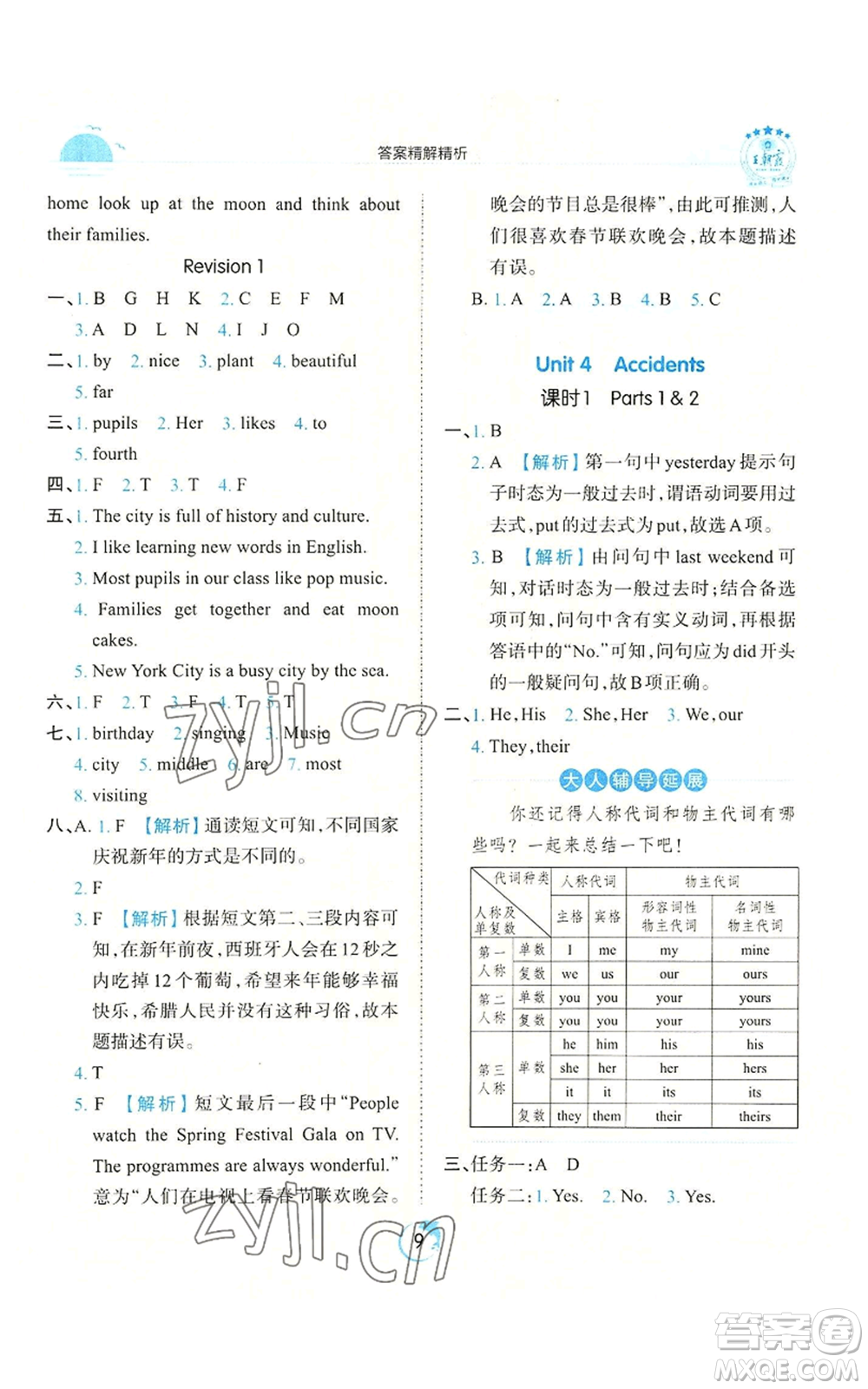 江西人民出版社2022王朝霞德才兼?zhèn)渥鳂I(yè)創(chuàng)新設(shè)計(jì)六年級(jí)上冊(cè)英語劍橋版參考答案