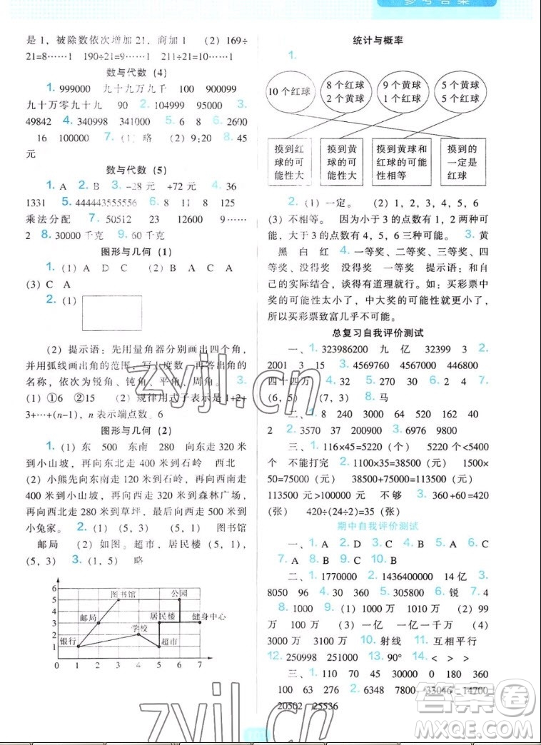 遼海出版社2022秋新課程能力培養(yǎng)數(shù)學四年級上冊北師大版答案