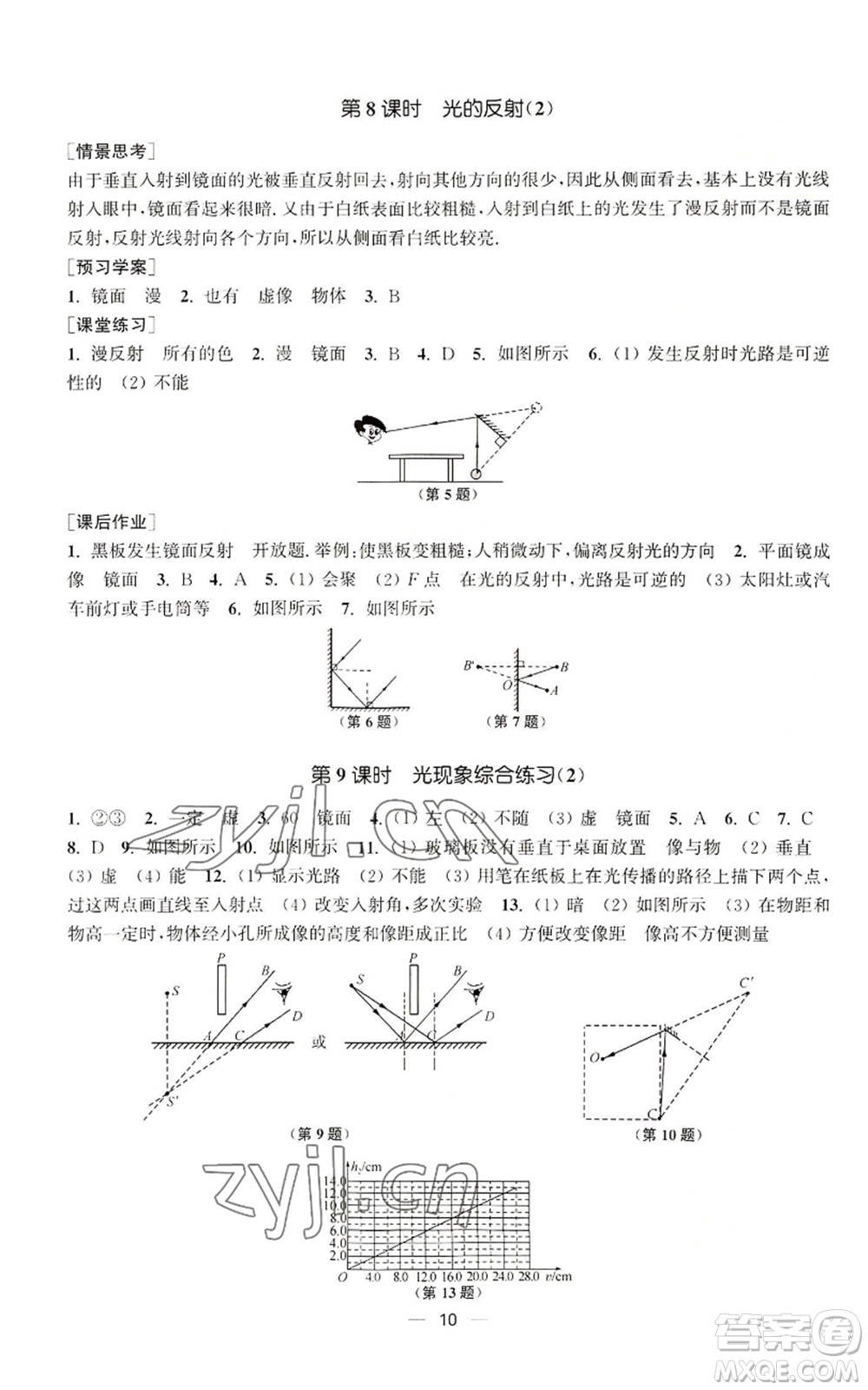 江蘇鳳凰美術出版社2022能力素養(yǎng)與學力提升八年級上冊物理蘇科版參考答案