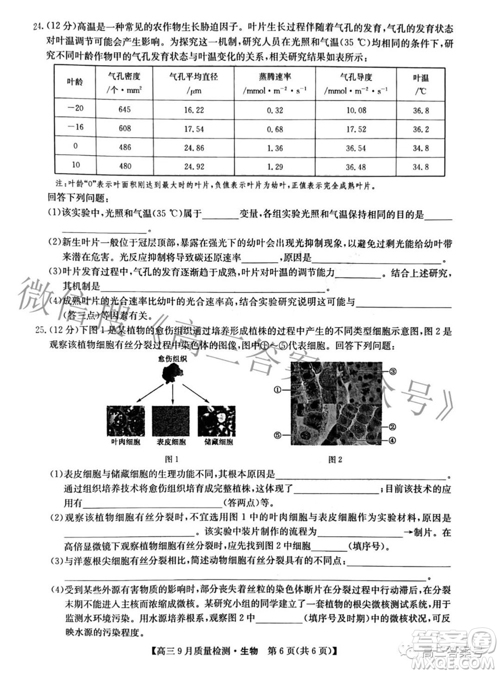 2023屆九師聯(lián)盟新高考高三9月質(zhì)量檢測(cè)生物試題及答案