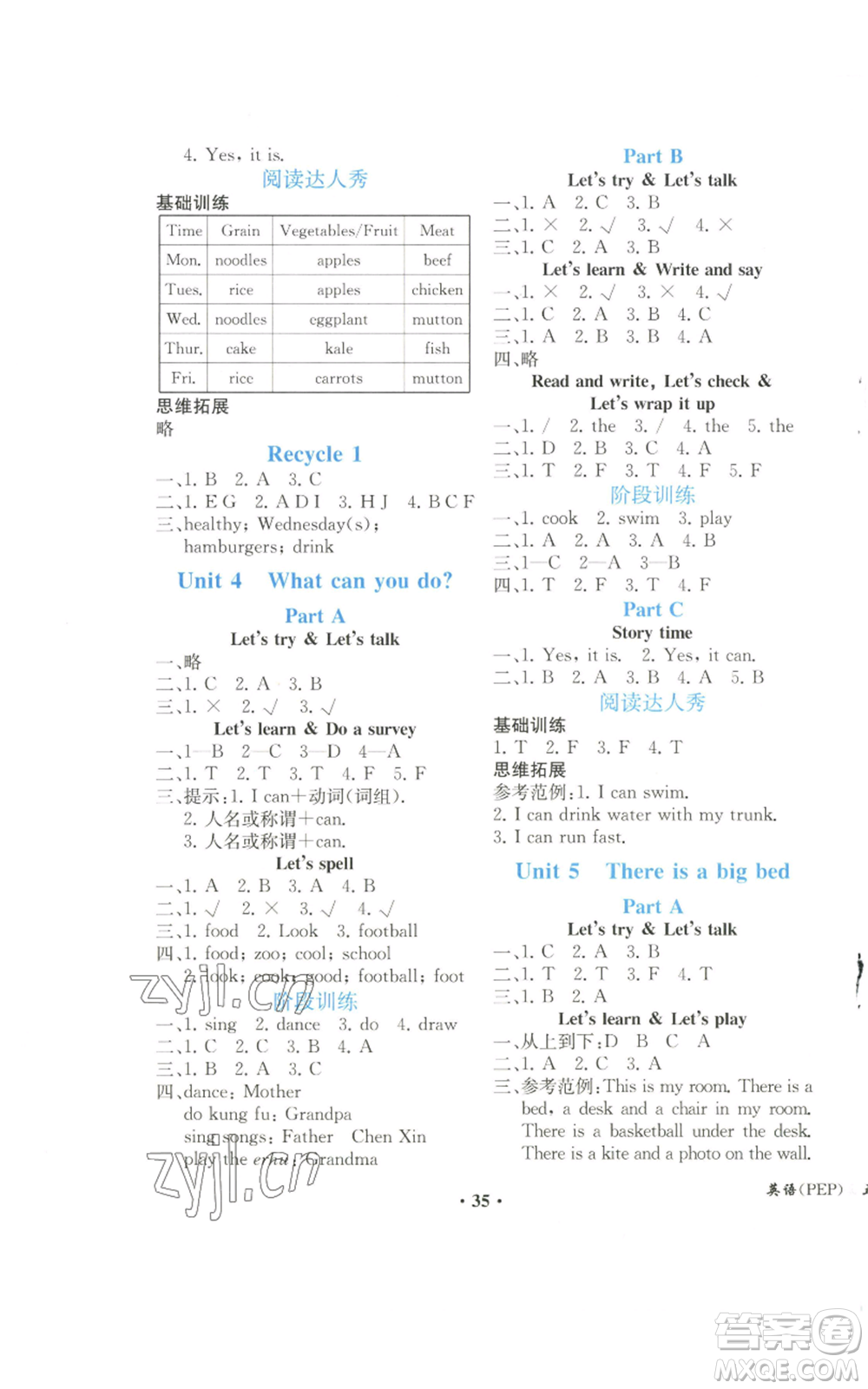 人民教育出版社2022勝券在握同步解析與測(cè)評(píng)課堂鞏固練習(xí)五年級(jí)上冊(cè)英語(yǔ)人教版重慶專版參考答案