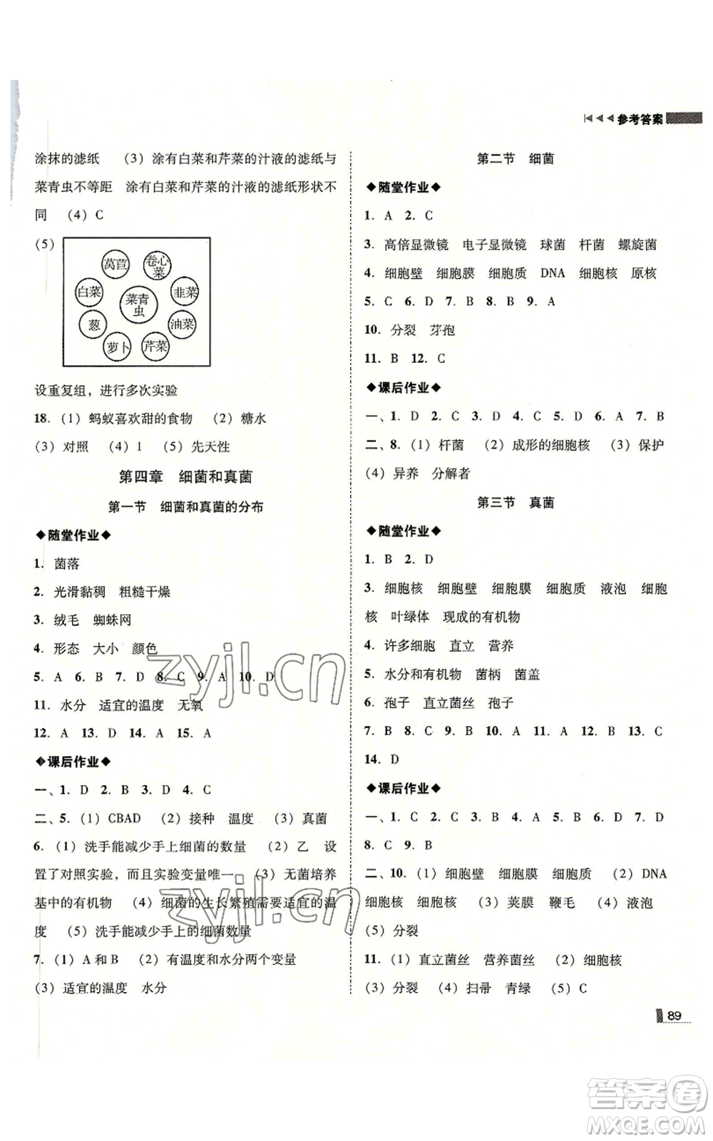 吉林出版集團有限責任公司2022勝券在握遼寧作業(yè)分層培優(yōu)學案八年級上冊生物人教版參考答案