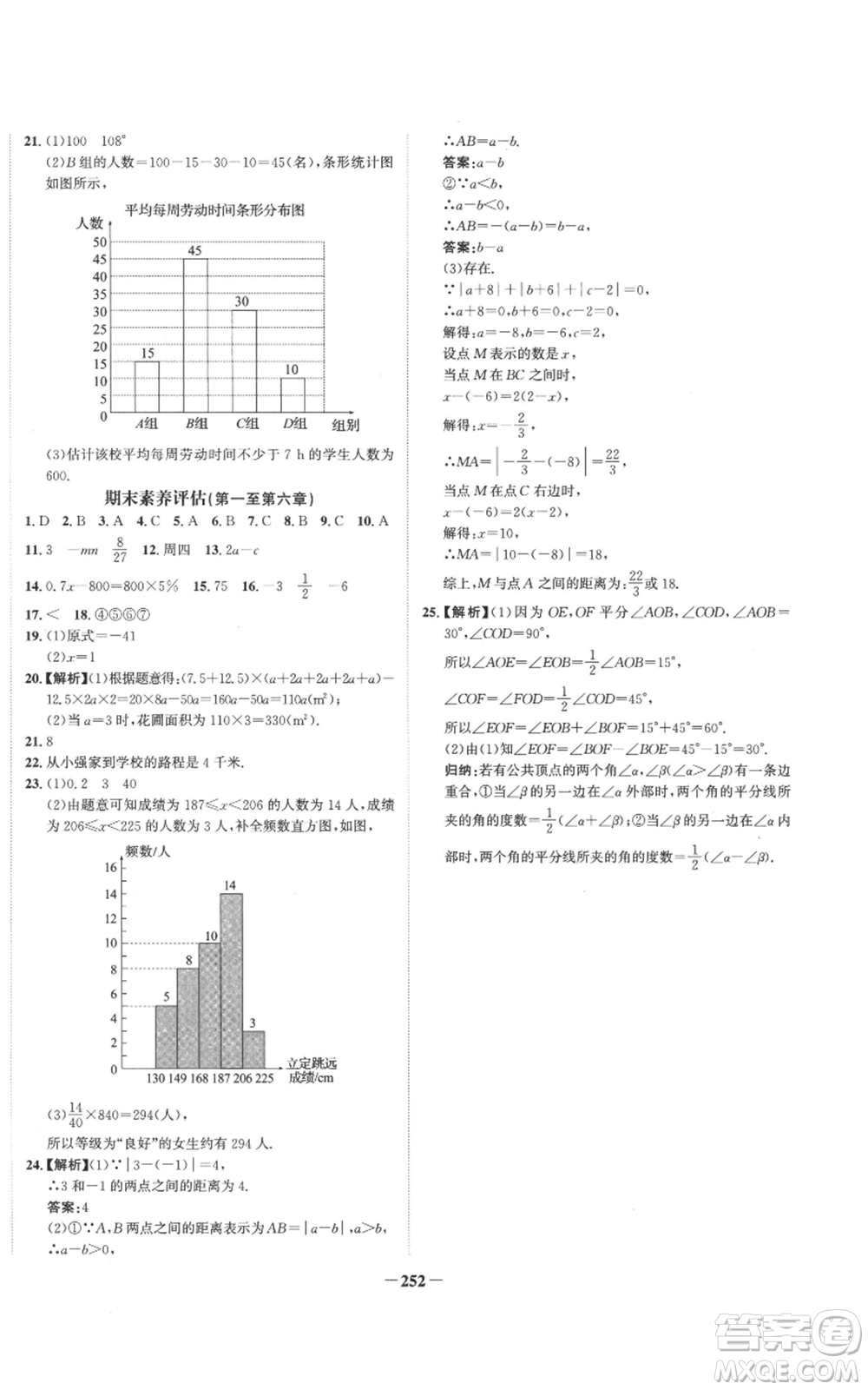 未來出版社2022世紀(jì)金榜金榜學(xué)案七年級(jí)上冊(cè)數(shù)學(xué)北師大版參考答案