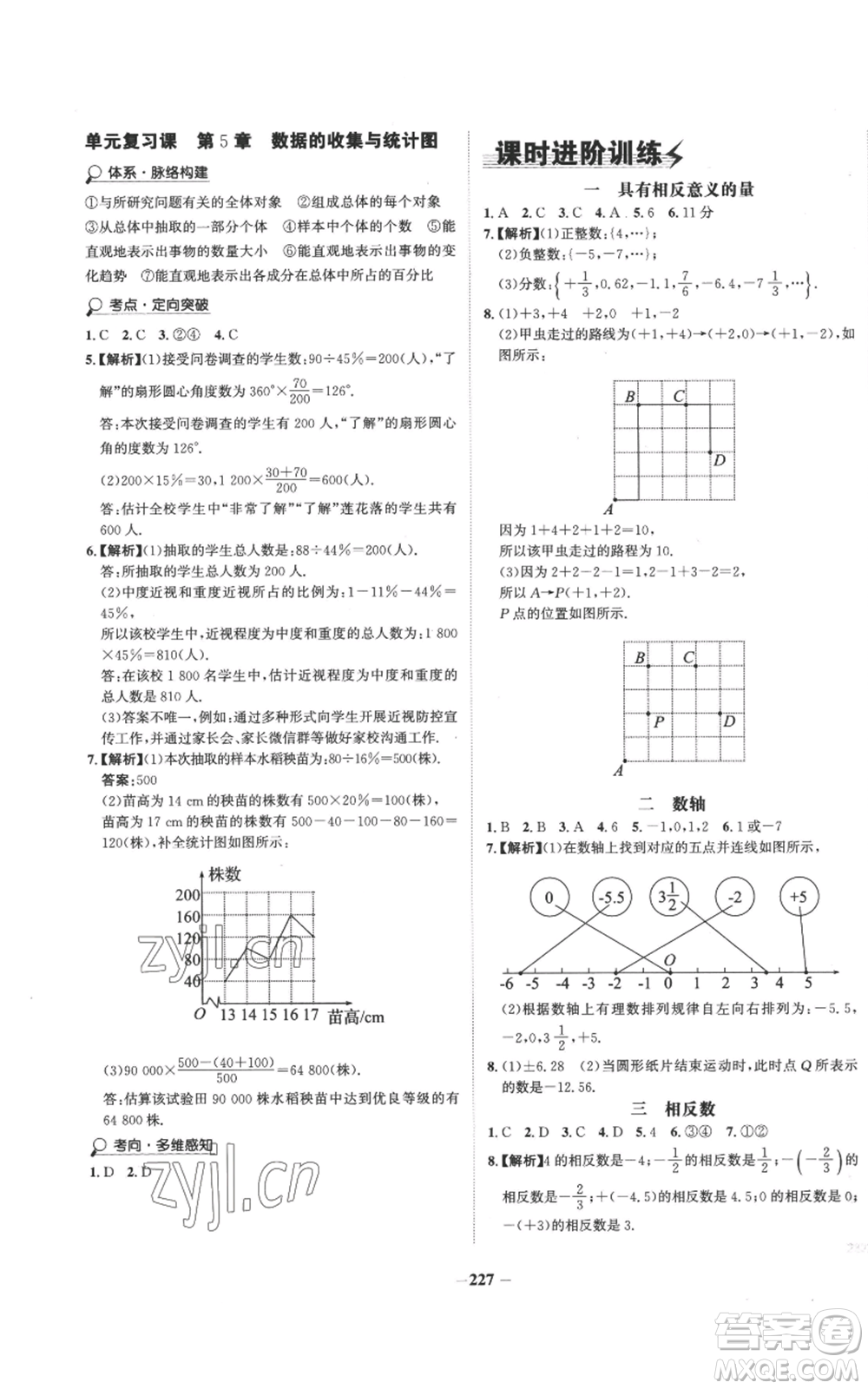 未來出版社2022世紀(jì)金榜金榜學(xué)案七年級上冊數(shù)學(xué)湘教版參考答案