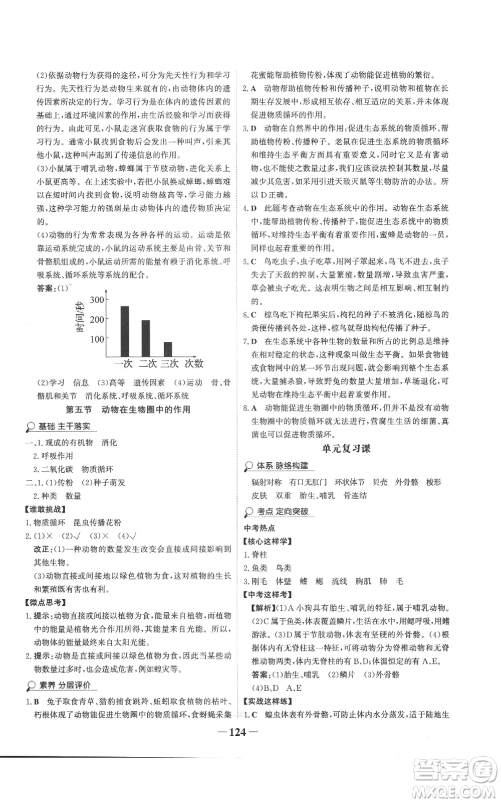 未來出版社2022世紀(jì)金榜金榜學(xué)案七年級上冊生物濟(jì)南版參考答案